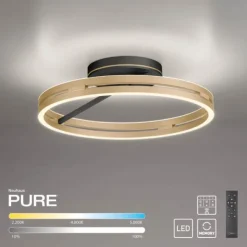 Paul Neuhaus LED Deckenleuchte PURE Loop black-pearl/ivory-gold Fernbedienung