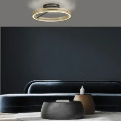 Paul Neuhaus LED Deckenleuchte PURE Loop black-pearl/ivory-gold Fernbedienung