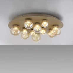 Paul Neuhaus LED Deckenleuchte PURE Popup, bronce, dimmbar, Funk-FB, Memoryfunktion