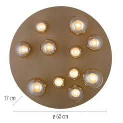 Paul Neuhaus LED Deckenleuchte PURE Popup, bronce, dimmbar, Funk-FB, Memoryfunktion