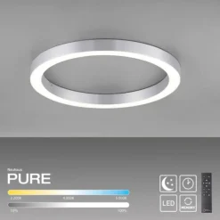 Paul Neuhaus LED Deckenleuchte PURE Lines Round diamond (alu) 50cm CCT Fernbedienung