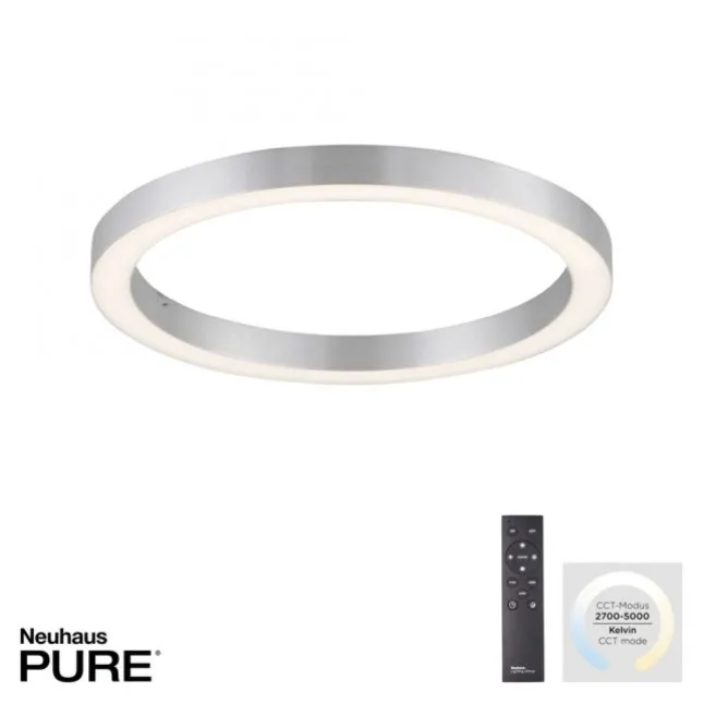 Paul Neuhaus LED Deckenleuchte PURE Lines Round diamond (alu) 50cm CCT Fernbedienung