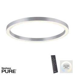 Paul Neuhaus LED Deckenleuchte PURE Lines Round diamond (alu) 70x70 CCT Fernbedienung