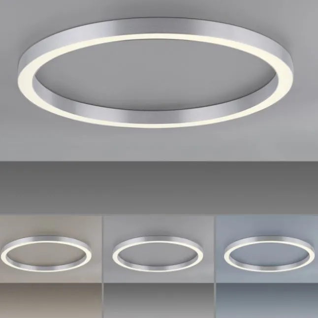 Paul Neuhaus LED Deckenleuchte PURE Lines Round diamond (alu) 70x70 CCT Fernbedienung