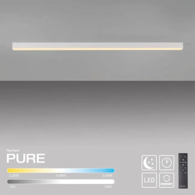 Paul Neuhaus LED Deckenleuchte PURE Lines Straight, snow