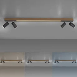 Paul Neuhaus LED Deckenleuchte PURE Lines Spot oak/graphite dimmbar CCT drehbar