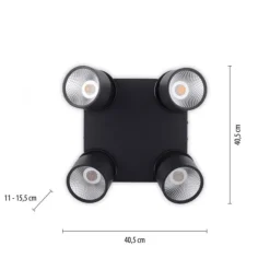 Paul Neuhaus LED Deckenleuchte PURE Nola schwarz 4 flammig drehbar dimmbar