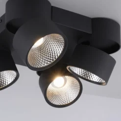 Paul Neuhaus LED Deckenleuchte PURE Nola schwarz 4 flammig drehbar dimmbar