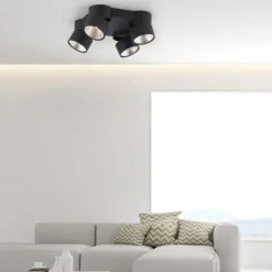 Paul Neuhaus LED Deckenleuchte PURE Nola schwarz 4 flammig drehbar dimmbar