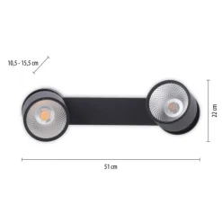 Paul Neuhaus LED Deckenleuchte PURE Nola schwarz 2 flammig drehbar dimmbar