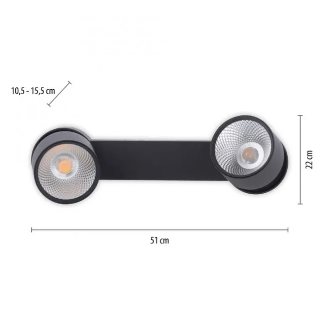 Paul Neuhaus LED Deckenleuchte PURE Nola schwarz 2 flammig drehbar dimmbar