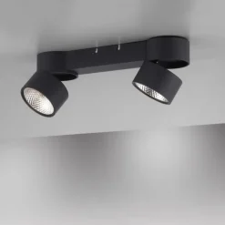 Paul Neuhaus LED Deckenleuchte PURE Nola schwarz 2 flammig drehbar dimmbar