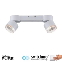 Paul Neuhaus LED Deckenleuchte PURE Nola weiß 2 flammig drehbar dimmbar
