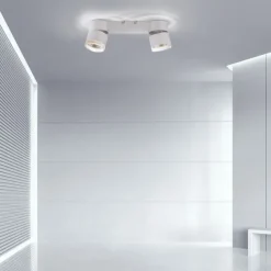 Paul Neuhaus LED Deckenleuchte PURE Nola weiß 2 flammig drehbar dimmbar