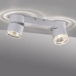 Paul Neuhaus LED Deckenleuchte PURE Nola weiß 2 flammig drehbar dimmbar