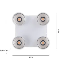Paul Neuhaus LED Deckenleuchte PURE Nola weiß 4 flammig drehbar dimmbar