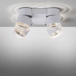 Paul Neuhaus LED Deckenleuchte PURE Nola weiß 4 flammig drehbar dimmbar