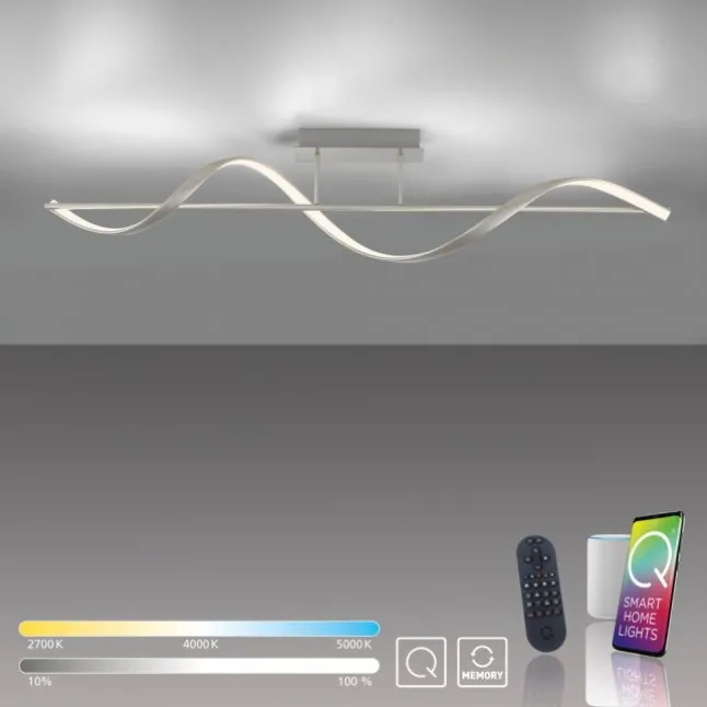 Paul Neuhaus LED Deckenleuchte Q-SWING silber dimmbar Smar Home