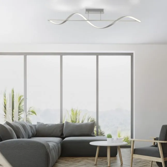 Paul Neuhaus LED Deckenleuchte Q-SWING silber dimmbar Smar Home