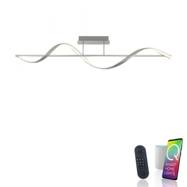 Paul Neuhaus LED Deckenleuchte Q-SWING silber dimmbar Smar Home