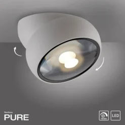 Paul Neuhaus LED Deckenleuchte PURE Move, snow, dimmbar, dreh- und schwenkbar, Tronicdimmer