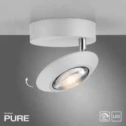 Paul Neuhaus LED Deckenleuchte PURE Oculis, snow, Tronicdimmer, dreh+schwenkbar