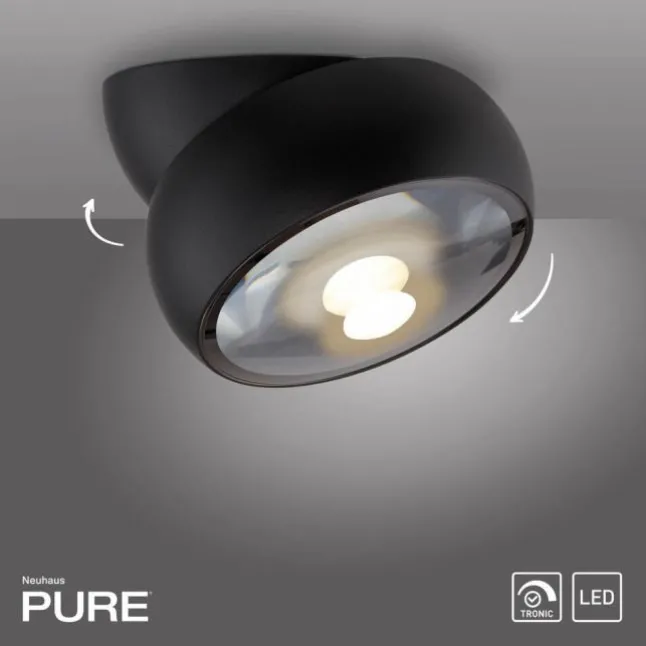 Paul Neuhaus LED Deckenleuchte PURE Move, black pearl , Tronicdimmer, dreh- und schwenkbar