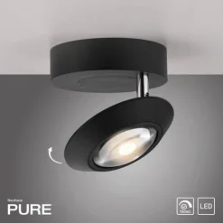 Paul Neuhaus LED Deckenleuchte PURE Oculis, black pearl , Tronicdimmer, dreh+schwenkbar