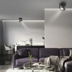 Paul Neuhaus LED Deckenleuchte PURE Oculis, black pearl , Tronicdimmer, dreh+schwenkbar
