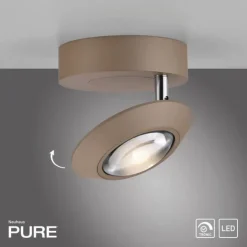 Paul Neuhaus LED Deckenleuchte PURE Oculis, bronce, Tronicdimmer, dreh+schwenkbar
