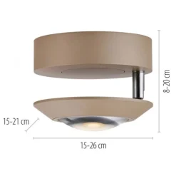 Paul Neuhaus LED Deckenleuchte PURE Oculis, bronce, Tronicdimmer, dreh+schwenkbar