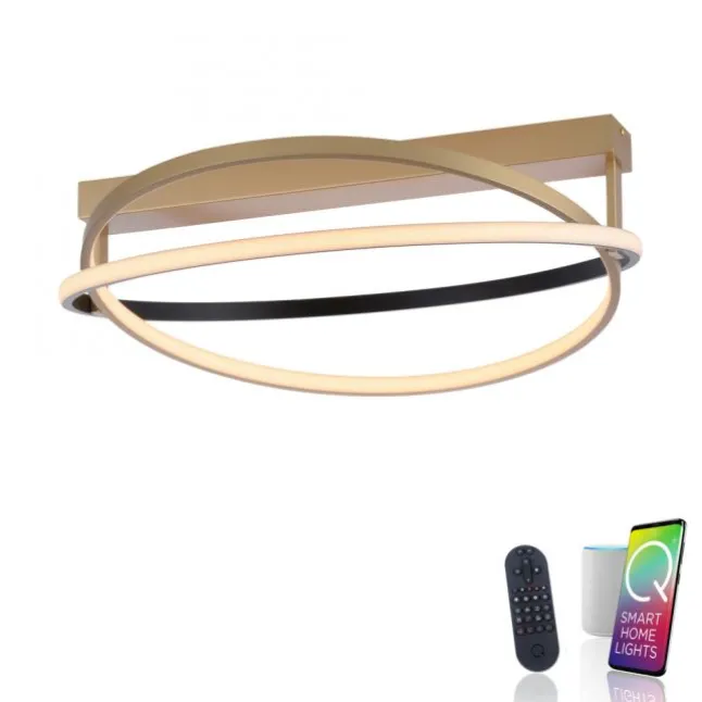 Paul Neuhaus LED Deckenleuchte Q-BELUGA messing matt dimmbar Smart Home