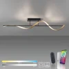 Paul Neuhaus LED Deckenleuchte Q-SWING anthrazit mit messing matt Smarthome