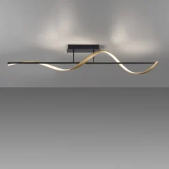 Paul Neuhaus LED Deckenleuchte Q-SWING anthrazit mit messing matt Smarthome