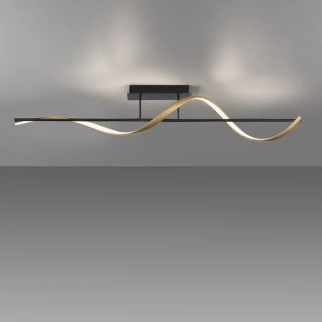 Paul Neuhaus LED Deckenleuchte Q-SWING anthrazit mit messing matt Smarthome