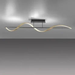 Paul Neuhaus LED Deckenleuchte Q-SWING anthrazit mit messing matt Smarthome