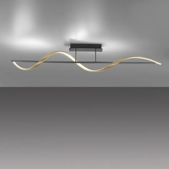 Paul Neuhaus LED Deckenleuchte Q-SWING anthrazit mit messing matt Smarthome