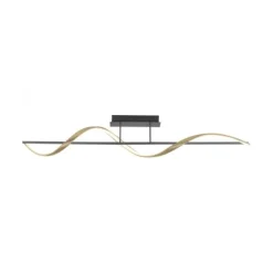 Paul Neuhaus LED Deckenleuchte Q-SWING anthrazit mit messing matt Smarthome