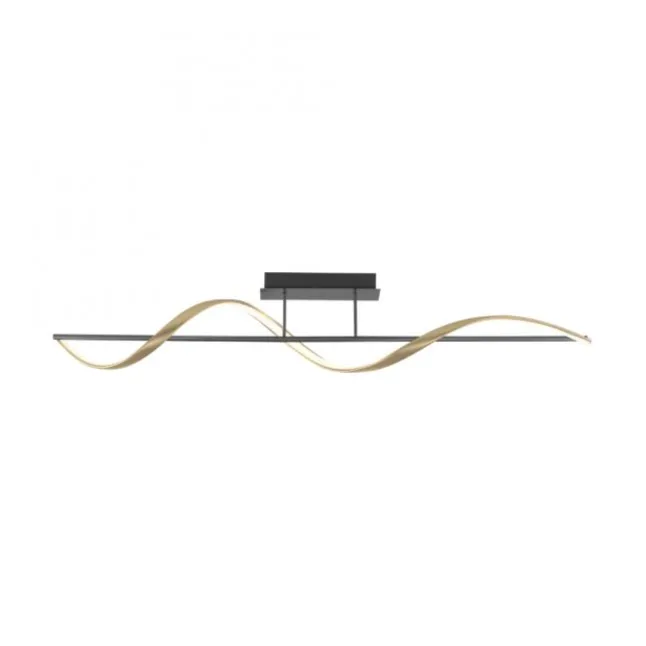Paul Neuhaus LED Deckenleuchte Q-SWING anthrazit mit messing matt Smarthome
