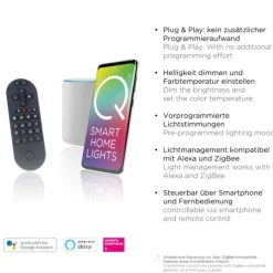 Paul Neuhaus LED Deckenleuchte Q-BELUGA silber dimmbar Smart Home