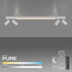 Paul Neuhaus LED Deckenleuchte PURE Lines Spot snow ,dimmbar Funk-Fernbedienung