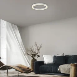 Paul Neuhaus LED Deckenleuchte PURE Lines Round, snow ,dimmbar, Funk-FB, Memory,funktion