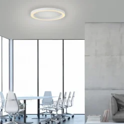Paul Neuhaus LED Deckenleuchte PURE Lines Round, snow ,dimmbar, Funk-FB, Memory,funktion