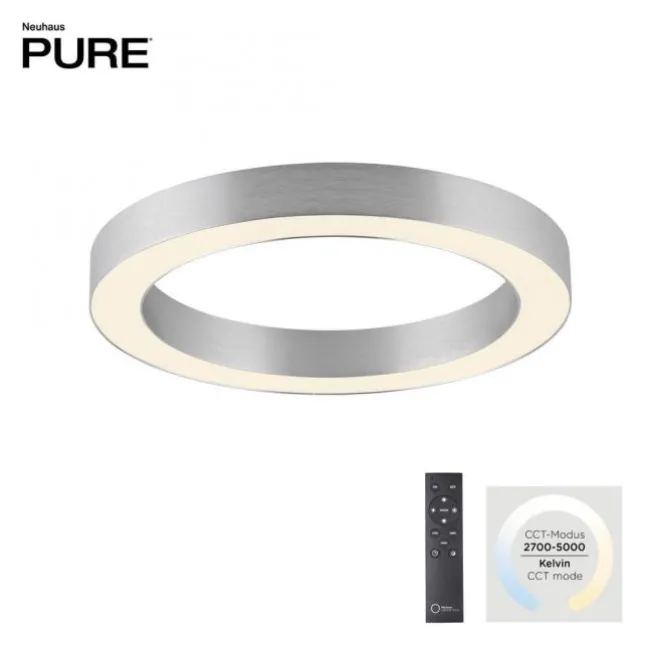 Paul Neuhaus LED Deckenleuchte PURE Lines Round, diamond (alu)