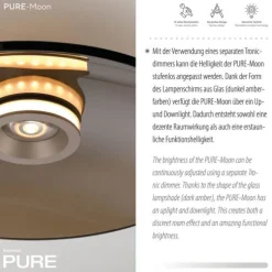Paul Neuhaus LED Deckenleuchte Pure Moon bronce Amberfarben dimmbar