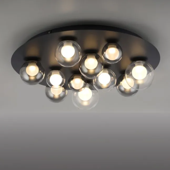 Paul Neuhaus LED Deckenleuchte PURE Popup, mystic grey, dimmbar, Funk-FB, Memoryfunktion
