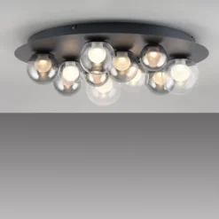 Paul Neuhaus LED Deckenleuchte PURE Popup, mystic grey, dimmbar, Funk-FB, Memoryfunktion