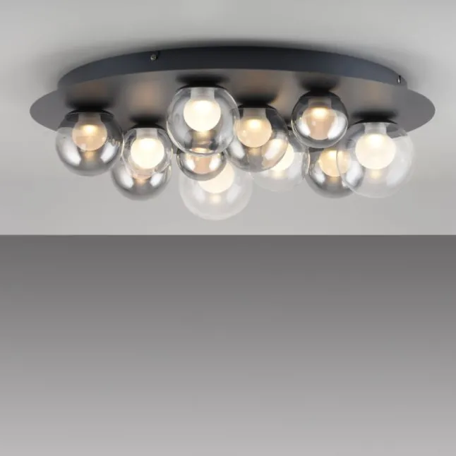 Paul Neuhaus LED Deckenleuchte PURE Popup, mystic grey, dimmbar, Funk-FB, Memoryfunktion