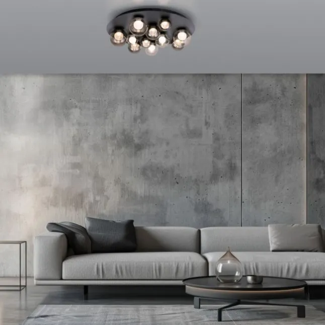 Paul Neuhaus LED Deckenleuchte PURE Popup, mystic grey, dimmbar, Funk-FB, Memoryfunktion