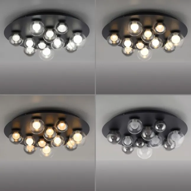 Paul Neuhaus LED Deckenleuchte PURE Popup, mystic grey, dimmbar, Funk-FB, Memoryfunktion